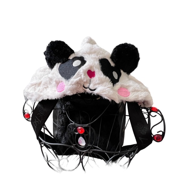 BETSEY JOHNSON - Large/Full Size Panda Hoodie Convertible Backpack Never Used it - Picture 6 of 8